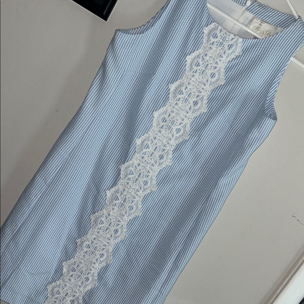 Blue and White Lace Dress